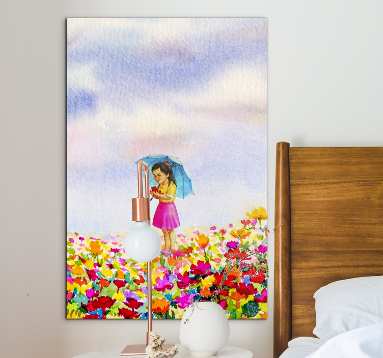 Under en paraply lærred kunsttryk - TenStickers