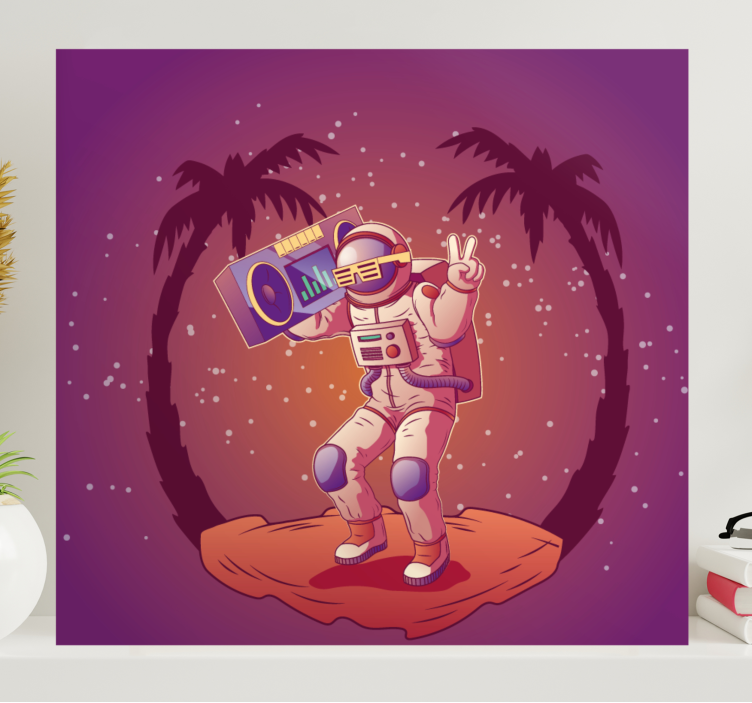 Videospil lærred print astronaut danser - TenStickers