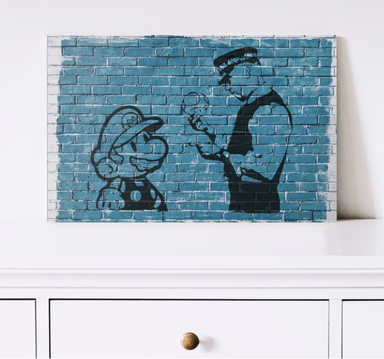 Videospil lærred print mario og betjent - TenStickers