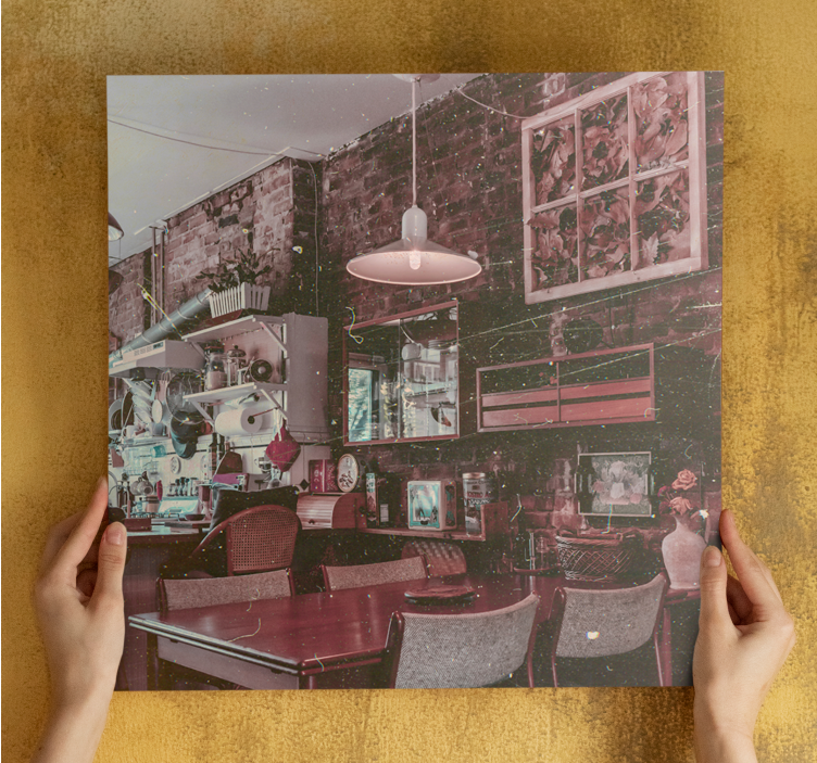 Vintage café scene by lærredsbillede - TenStickers