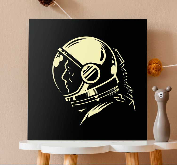 Vintage monokrom kosmonaut vægprint - TenStickers