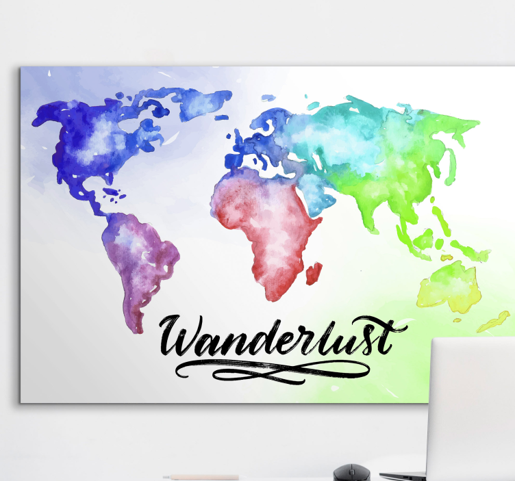 Wanderlust lærred væg kunst til soveværelse - TenStickers