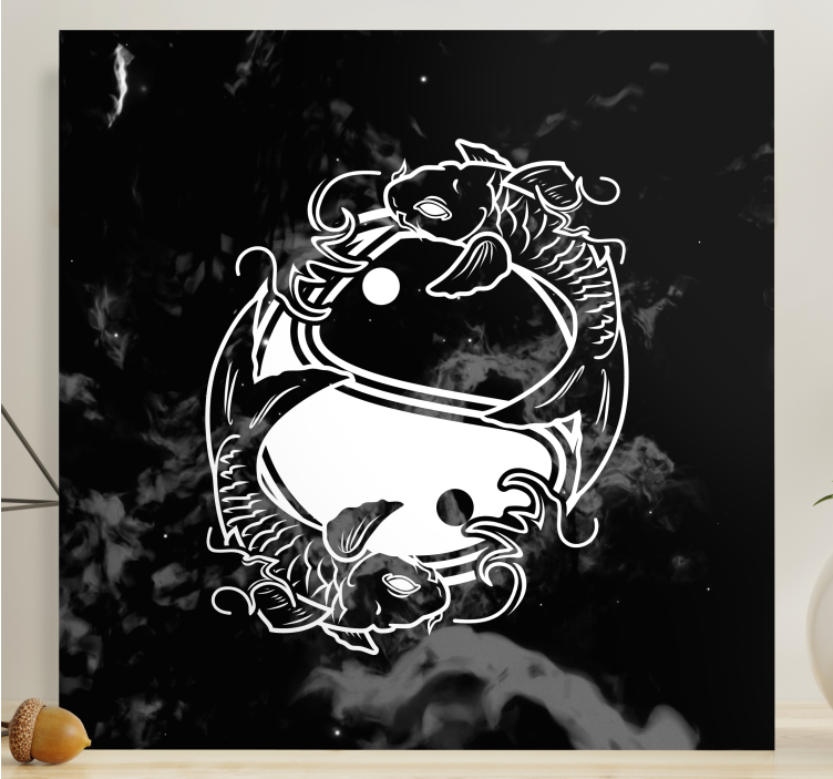 Yin yang balance fisk zen lærred - TenStickers
