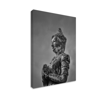 Grå buddha væg lærred - TenStickers