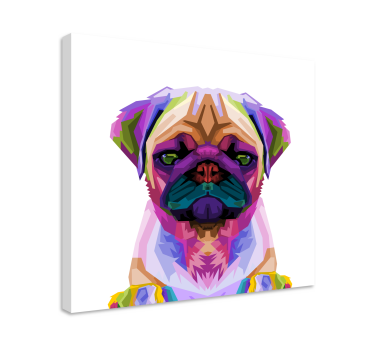 Pop art mops hund lærred billeder - TenStickers