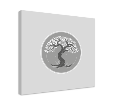 Grå med hvidt træ lærredstryk - TenStickers