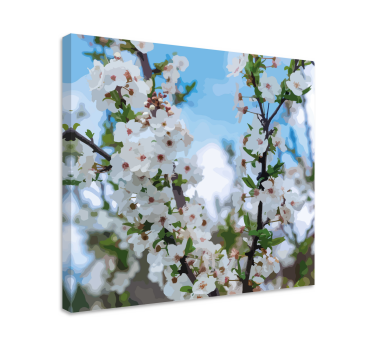 Sarte hvide blomster blomst lærredsbillede - TenStickers