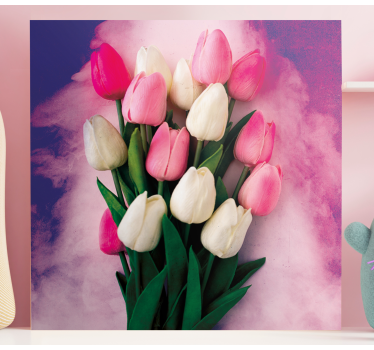 Farverige tulipaner blomster lærred - TenStickers