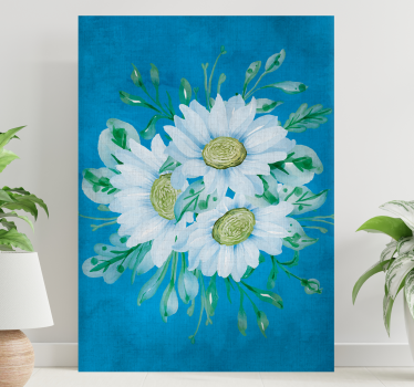Blomster og planter lærredsbillede fine hvide blomster - TenStickers