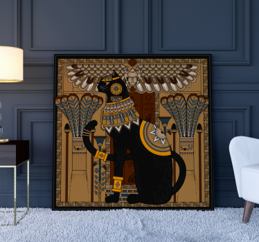 Egyptisk kat væg kunst lærred - TenStickers