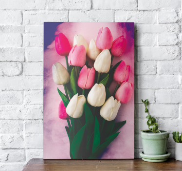 Farverige tulipaner blomster lærred - TenStickers