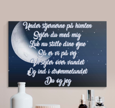 Lyrics- under stjernerne på himlen væg kunst citat prints - TenStickers