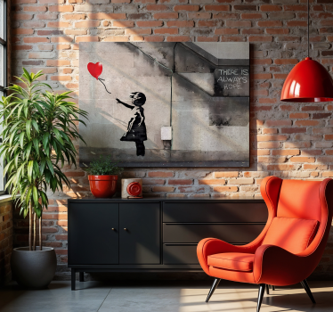 Pige med løbsk ballon kunst lærredsbillede - TenStickers