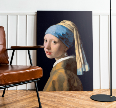 Pigen med en Perleørering maleri kunst lærredsbillede - TenStickers