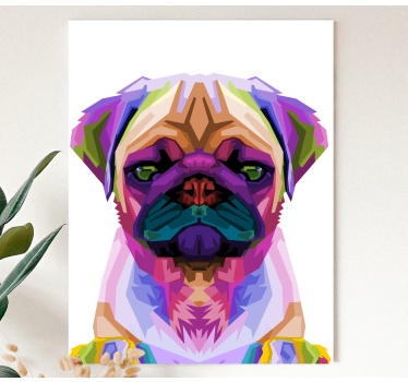 Pop art mops hund lærred billeder - TenStickers