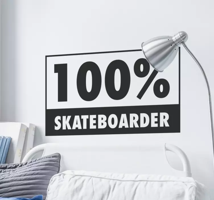 100% skateboarder vægklistermærke - TenStickers