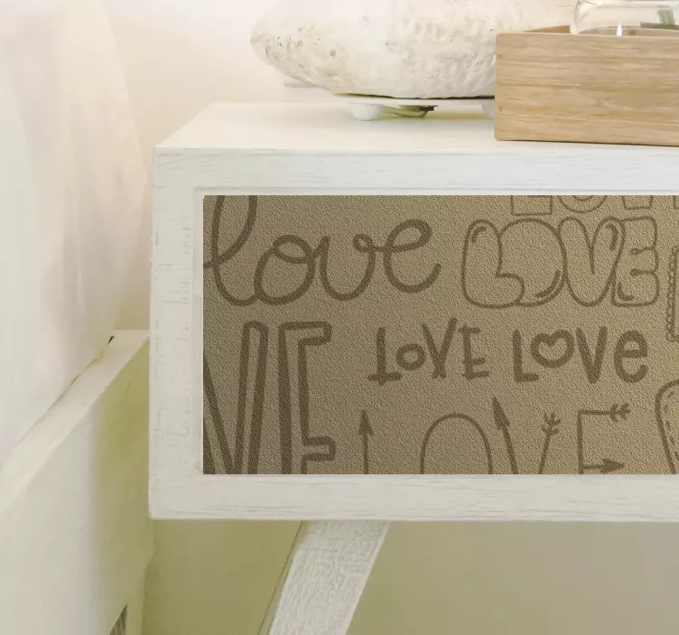 Elsker vintage tekstmøbler klistermærke - TenStickers