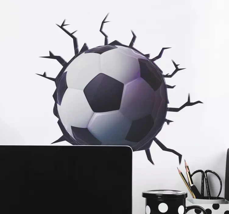 3d kugle gennem muren visuelle effekter klistermærke - TenStickers