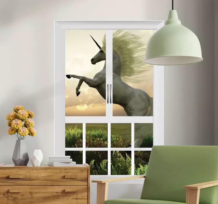 3d-enhjørninger visuelle effekter vægklistermærke - TenStickers