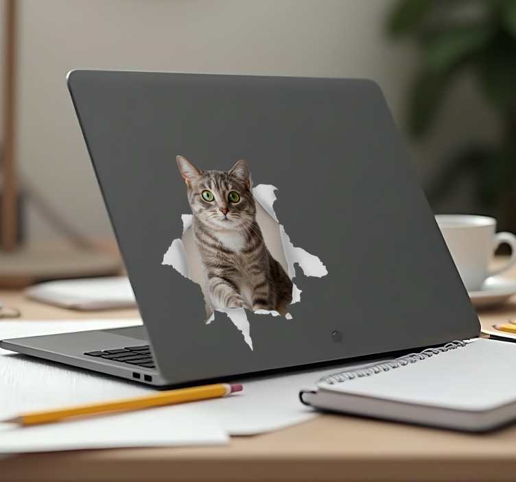 3d-kat Laptop klistermærke - TenStickers