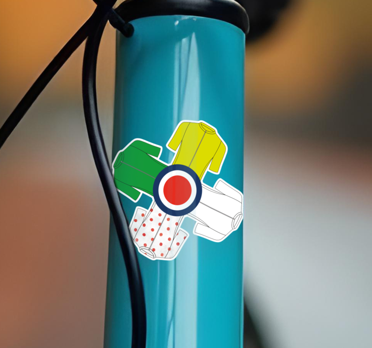 4 cykeltrøje og cirkel klistermærke til cykel - TenStickers