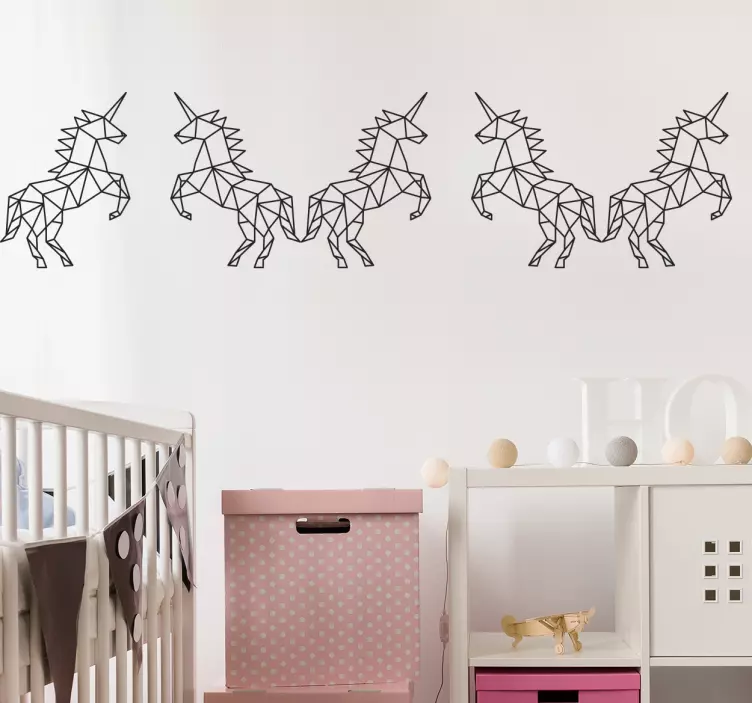 Geometrisk kanbånd wallsticker Enhjørning - TenStickers