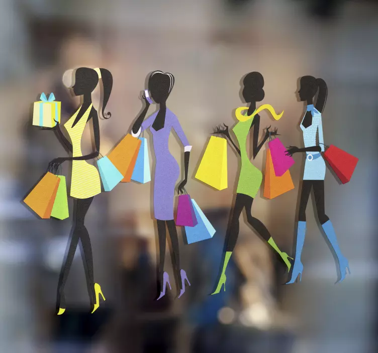 piger shopping wallstickers - TenStickers