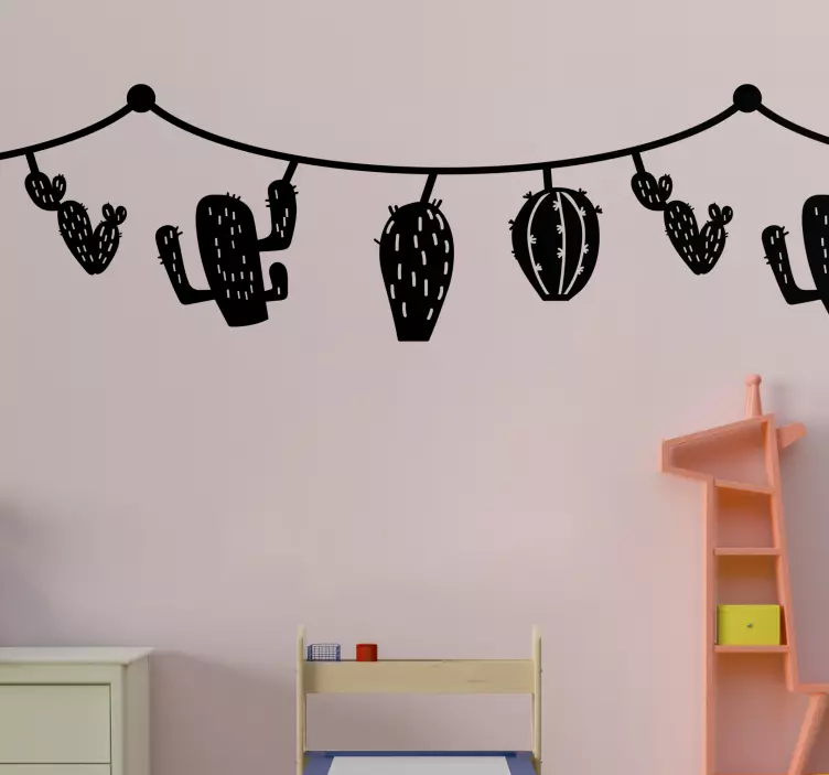 Wallsticker dyr kaktus snor mønster - TenStickers