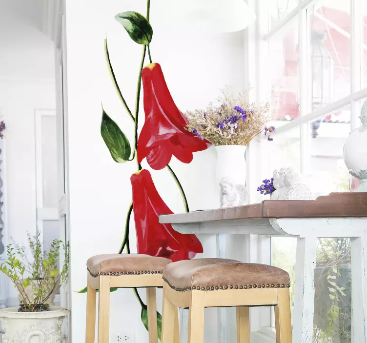 Blomst stue væg indretning - TenStickers