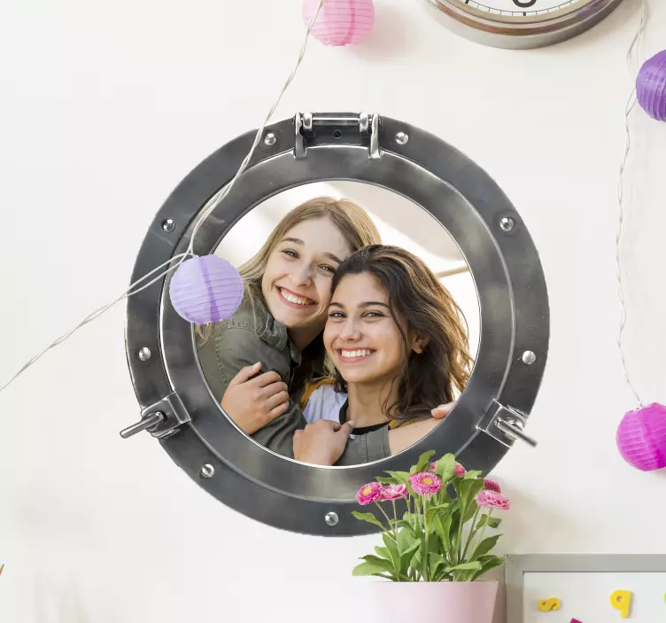 Tilpasses ubåd porthole ocean wall sticker - TenStickers