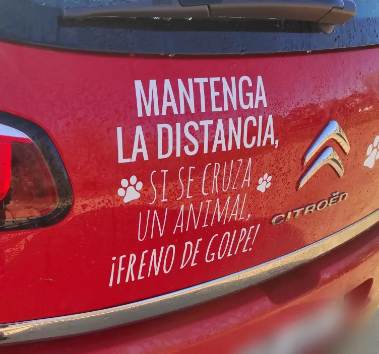 Pegatina para coches distancia animales klistermærke til bil - TenStickers