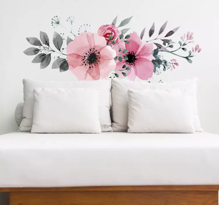 Akvarel blomster wallsticker - TenStickers