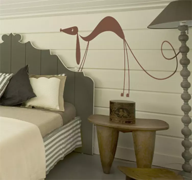 Asymmetrisk gravhund sticker - TenStickers