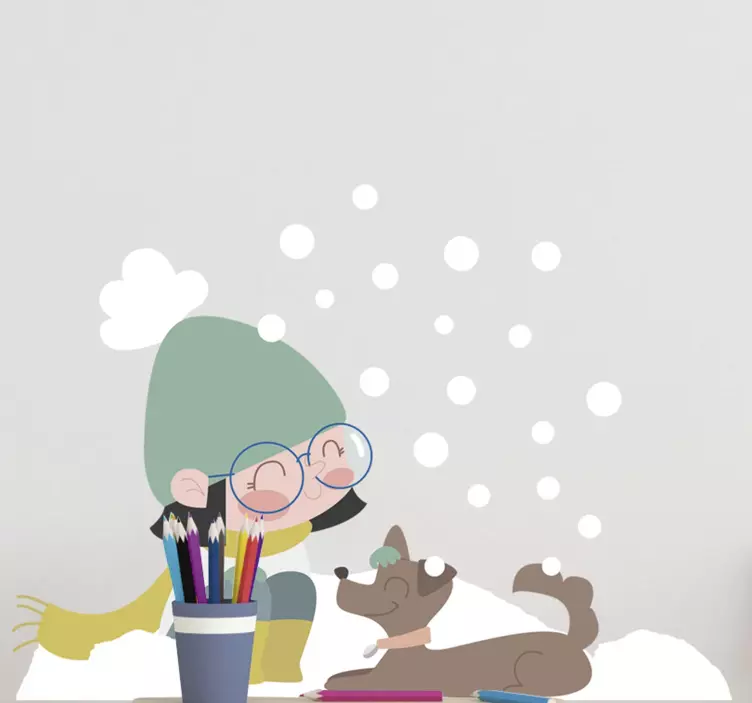 Børn klistermærker vinter pige toddler - TenStickers