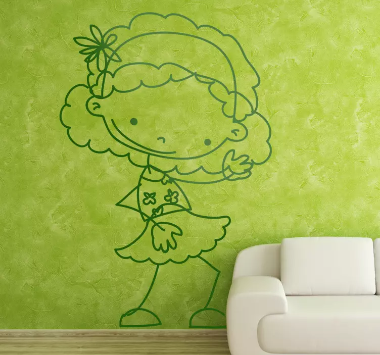 Pige der leger wallsticker - TenStickers
