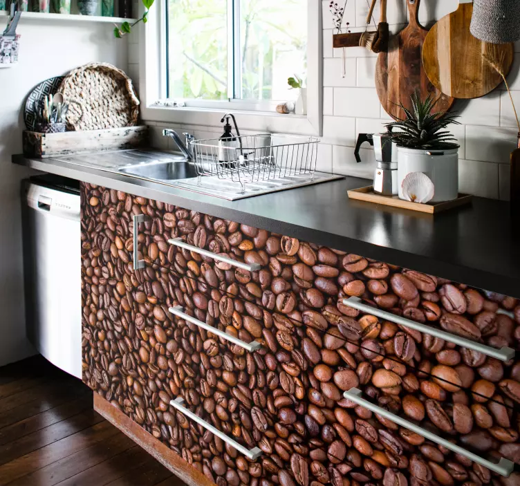 Kaffe tekstur stykke vægmaleri klistermærke - TenStickers