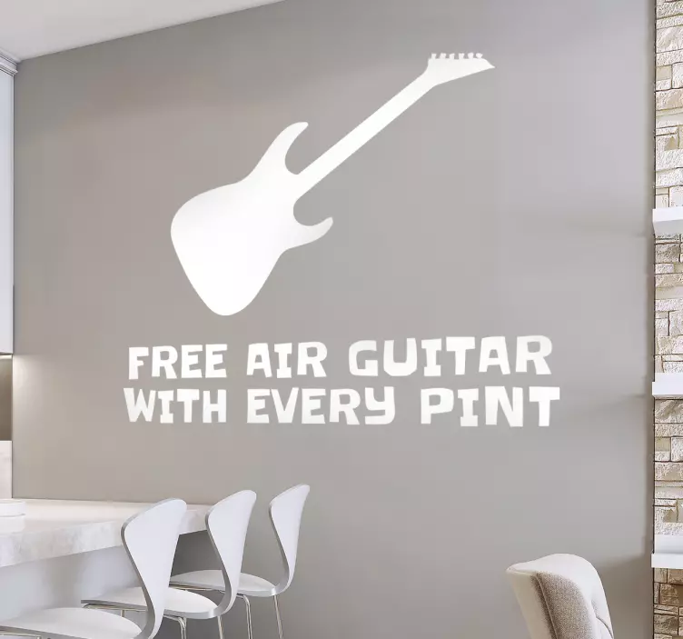 Gratis luftgitar med hvert pint-vægklistermærke - TenStickers