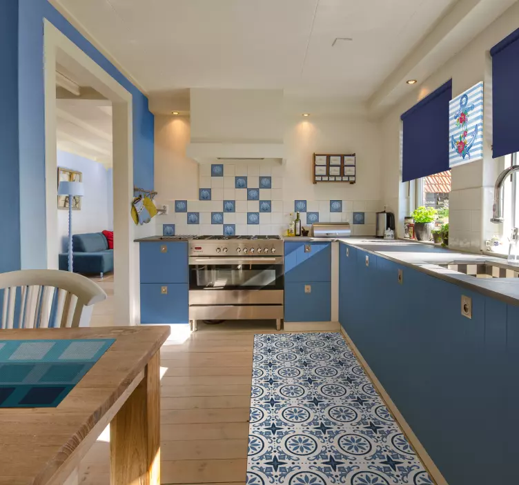 Muslingeskal blå toner fliser klistermærke - TenStickers