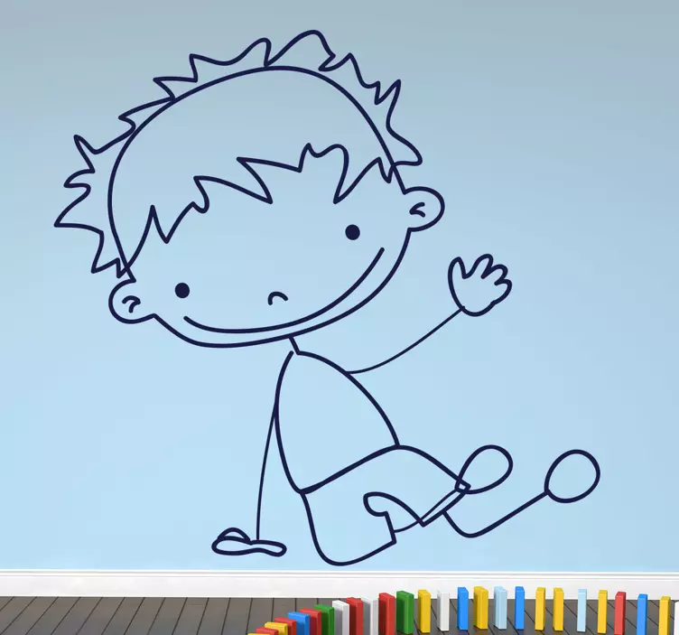 Dreng sidder på gulvet - TenStickers