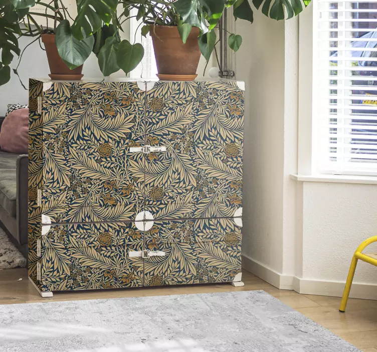 Vintage blomster mønster stue vægindretning - TenStickers