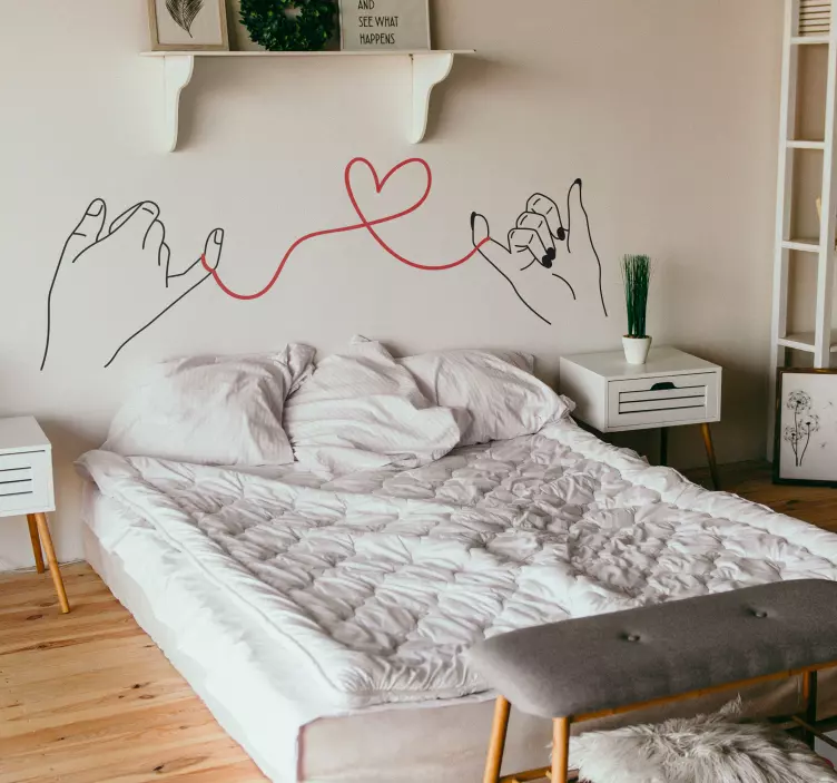 Den røde tråd valentins dag klistermærke - TenStickers