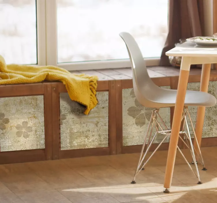 Blomstermønsteroverlæg folie til møbler - TenStickers