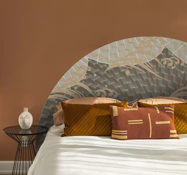 Elegant viftemotiv klistermærke sengegavl - TenStickers