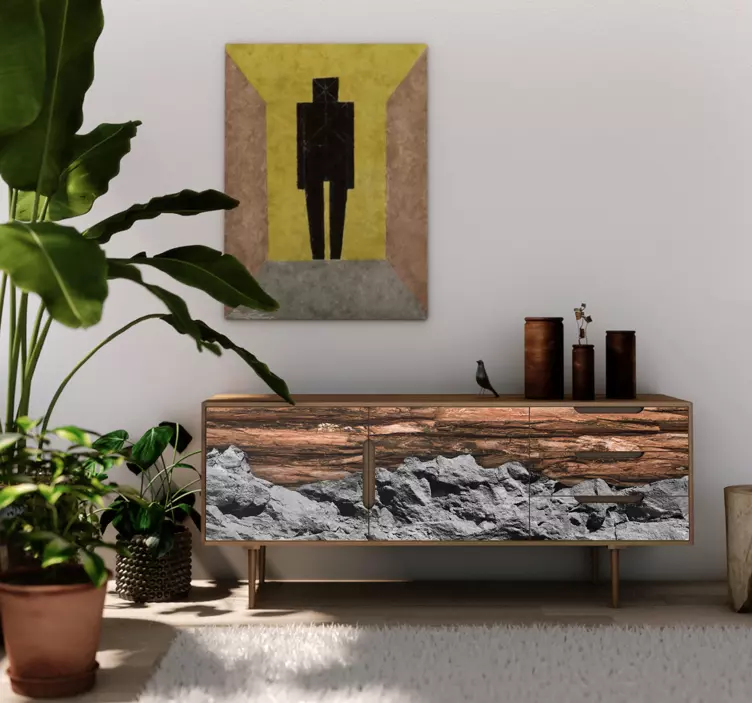 Brænde og sten folie til møbler - TenStickers