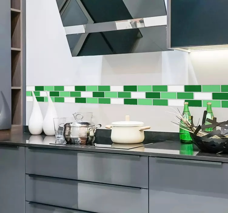 Grøn flise klistermærke - TenStickers