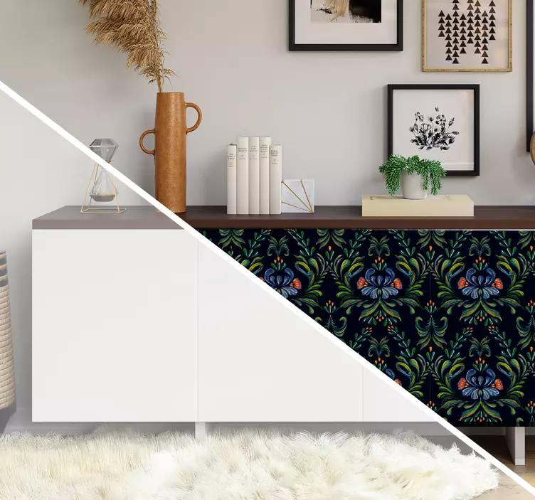 Mærkat med farverige folkemyntesmøbler - TenStickers