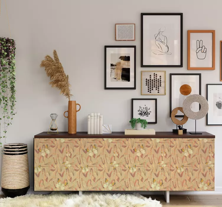 Efterårsflores mønster folie til møbler - TenStickers