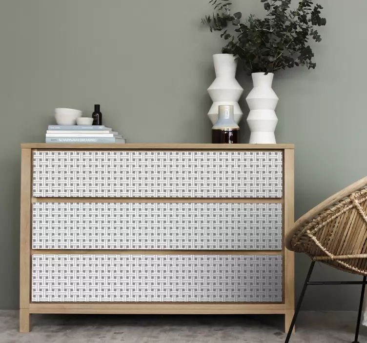 Hvidt trælook klistermærke - TenStickers