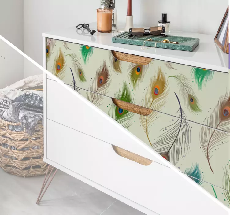 Påklædning til møbler af påfuglefjer - TenStickers