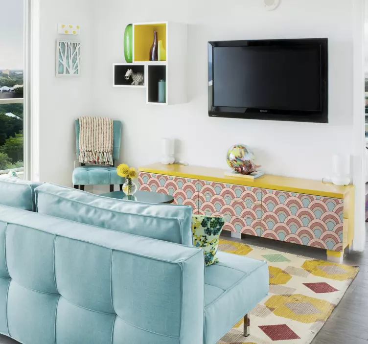 Buede mønsterbølger folie til møbler - TenStickers